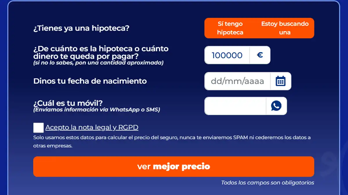 simulador seguro de vida hipoteca de SegurChollo