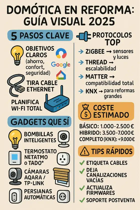 Cómo planificar la domótica al reformar tu casa infografía