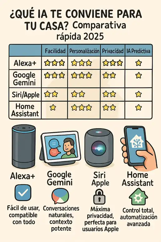 Cuál es la mejor IA para el hogar infografía